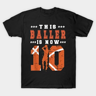 10th Birthday Basketball Boy Ten Year Old Basketball Player T-Shirt